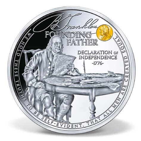 Ben Franklin - Founding Father Commemorative Coin | Gold-Layered | Gold ...