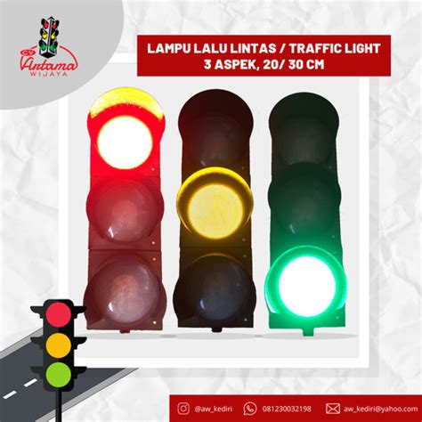 Jual Lampu Traffic Light 3 Aspek 30 Cm Lampu Pedestrian 2 Aspek 20 Cm