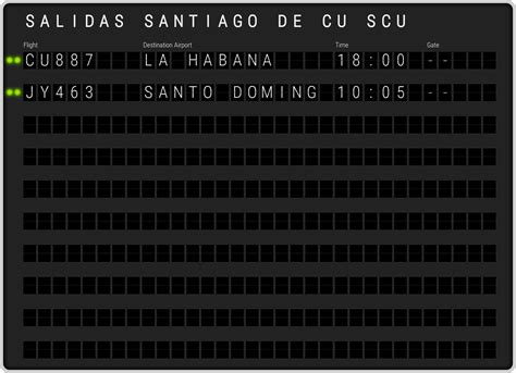 Aeropuerto Santiago De Cuba Antonio Maceo Y Grajales Salidas And Scu