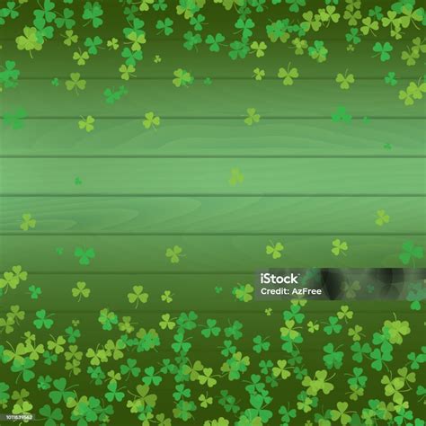 Saint Patricks Day Frame With Green Tree Leaf Clovers On Green Background Vector Stock