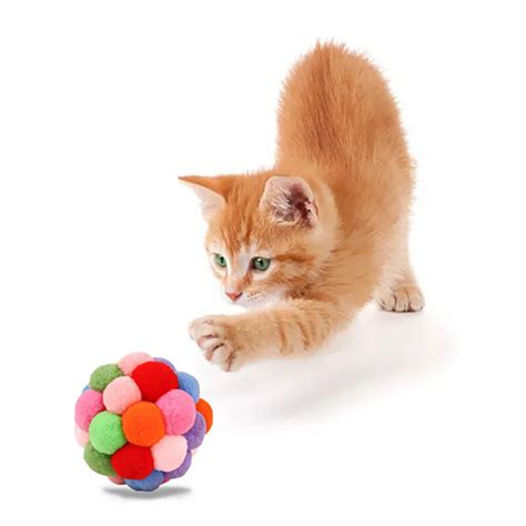 Buy Pet Cat Toy Colorful Handmade Balls Bouncy Ball