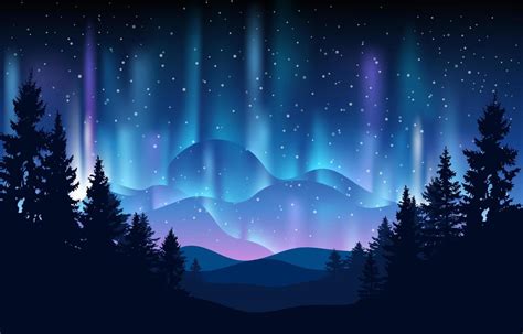 Fondo Hermoso De La Aurora Boreal Vector En Vecteezy