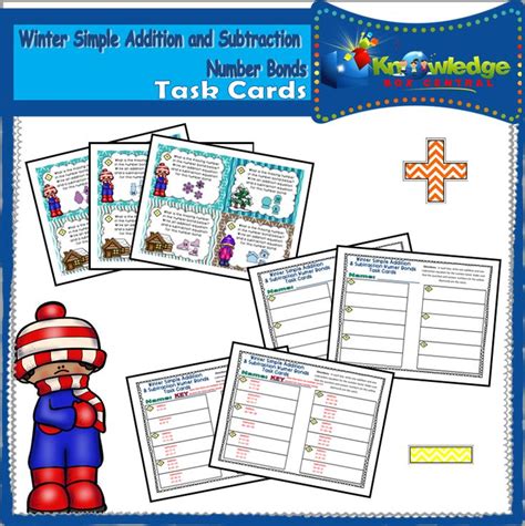 Seasons Simple Addition And Subtraction Number Bonds 1 10 Task Cards