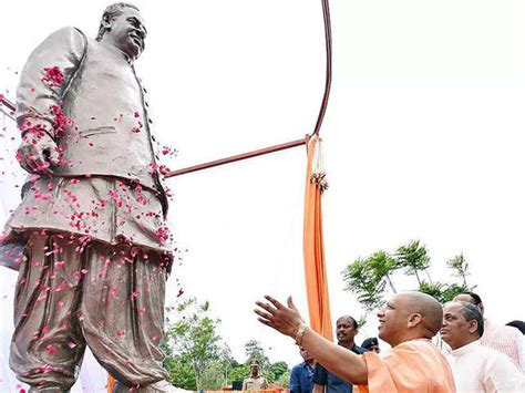 UP CM Yogi Adityanath Unveils 12 Feet Bronze Statue Of Former CM Kalyan