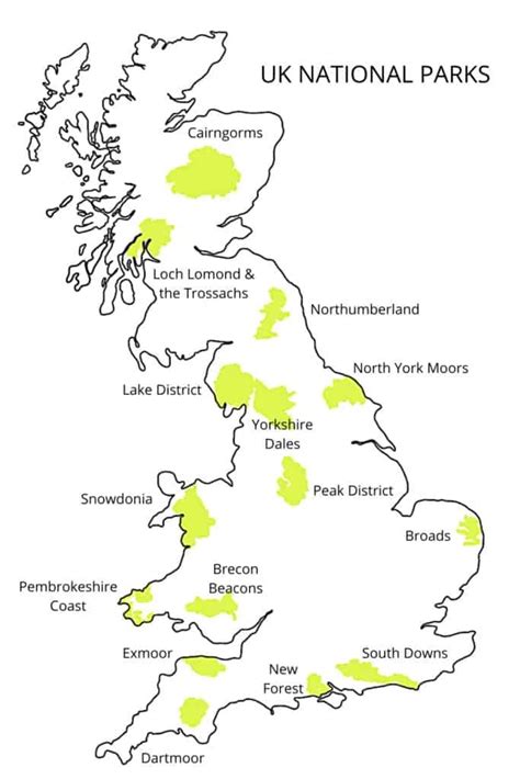 National Parks Uk Map - Catha Daloris