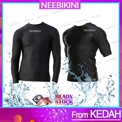 K14b Man Swimsuit Swimming Shirt Men Swim Shirt Baju Renang Top Lelaki