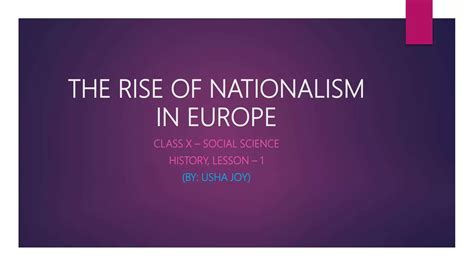 The Rise Of Nationalism In Europe Ppt