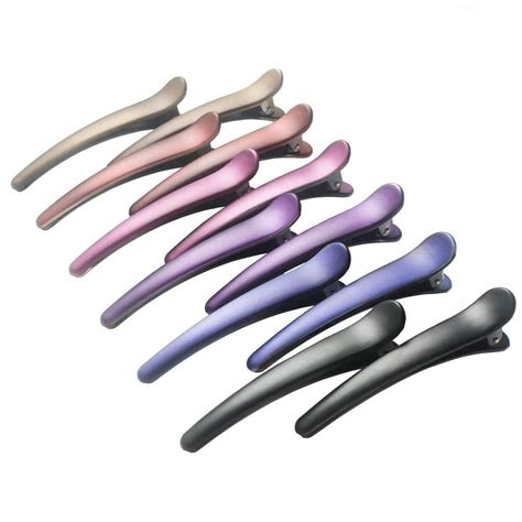 Hair Clips For Styling Haitao 12 Pcs Non Slip Colorful Plastic Duckbill Alligator Hair