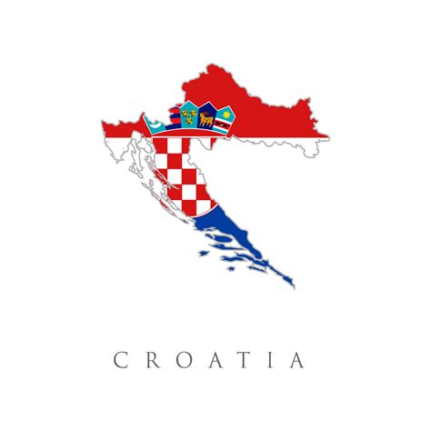 Croatia Map Flag. Map with national flag. detailed illustration of a ...