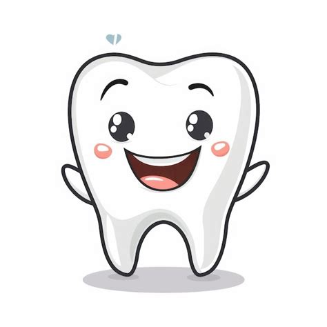 A Cute Cartoon Tooth Character With A Big Smile And Happy Eyes