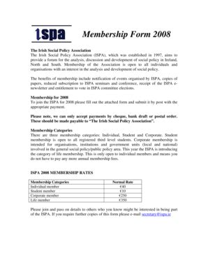 Fillable Online Ispa Membership Form Ispa Ispa Fax Email Print