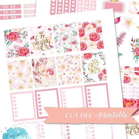 FLORAL STICKER KIT Floral Planner Stickers Spring Planner Etsy