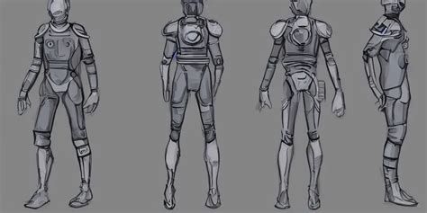 Male Space Suit Character Sheet Concept Art Stable Diffusion