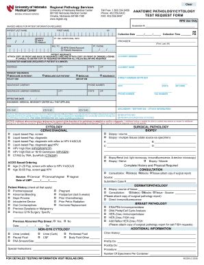 Fillable Online PDF Anatomic Pathology Cytology Test Request Form