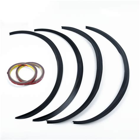 Pcs Carbon Fiber Car Wheel Eyebrow Arch Trim Lips Strip Fender Flare