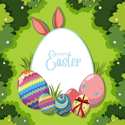 Premium Vector Happy Easter Greeting Card Template