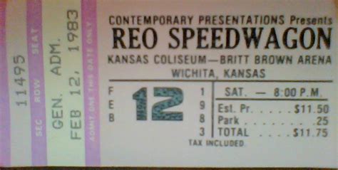 Reo Speedwagons 1983 Concert Photos Concert Archives