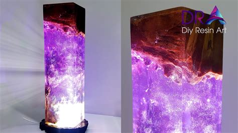 Easy Making Epoxy Resin Lamp Magical Purple Diy Resin Art Youtube