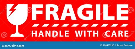 Sticker Fragile Handle With Care Red Fragile Warning Label Fragile