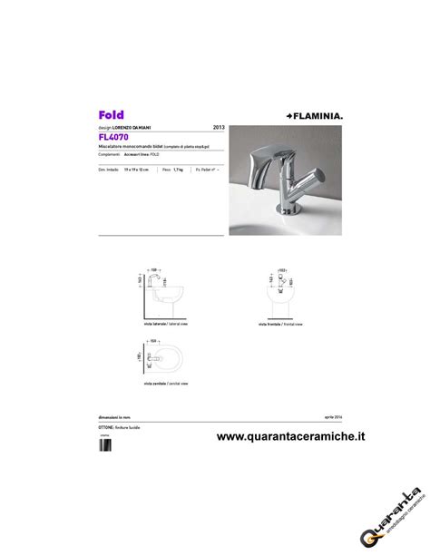 Flaminia Fold Single Lever Basin And Bidet Taps Quaranta Ceramiche