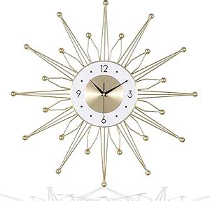 Amazon Lafocuse Inch Metal Sunburst Mid Century Wall Clock