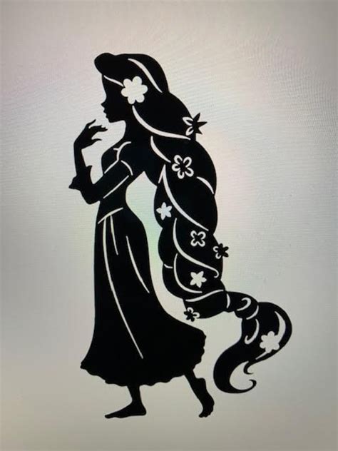 Rapunzel Svg Disney Tangled Svg Clip Art Silhouette Digital Etsy