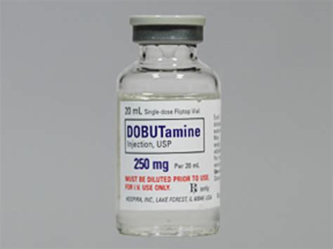 Rx Item Dobutamine 250mg 20ml Vial 10x20ml By Hospira Worldwide