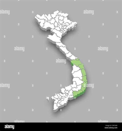 South Central Coast Region Location Within Vietnam D Isometric Map