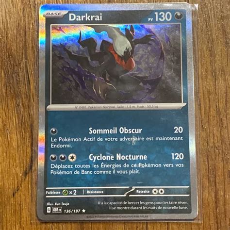 CARTE POKÉMON DARKRAI Holo 136 197 Flammes Obsidiennes Neuve FR EUR 1