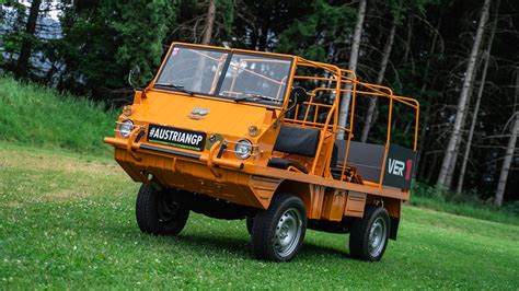 Drivers Parade Lap Of Honour In Steyr Puch Haflingers