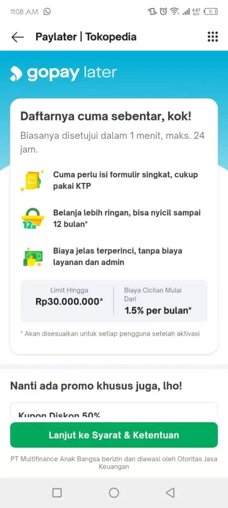 Cara Pengajuan Gopay Paylater Lewat Tokopedia Mudah