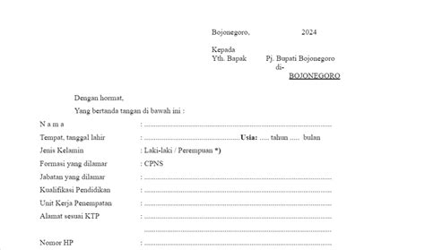 Cara Mengisi Surat Lamaran Cpns Pastikan Sesuai Format Yang