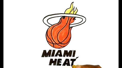 How To Draw The Miami Heat Logo Youtube