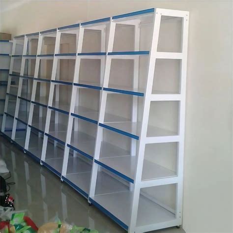 Wooden Wall Mounted Stationery Display Rack Size 8x4 Feet 5 Shelves