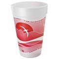 Dart Horizon Foam Cup Hot Cold 16oz Printed Cranberry White PK1000 16J16H Zoro