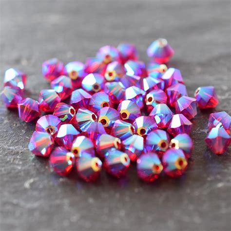 Swarovski Bicone Beads In Siam Ab 2x 200 Stunning Colours In Stock Bluestreakcrystals