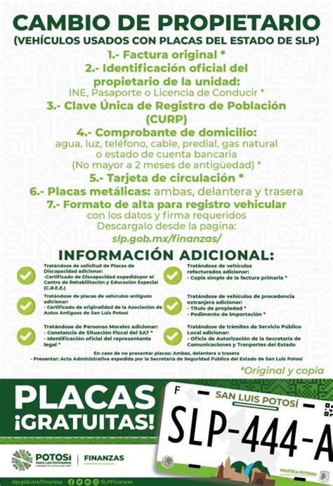 ¡estos Son Los Requisitos Para Tramitar Tus Placas Gratuitas En Slp El Radarmx