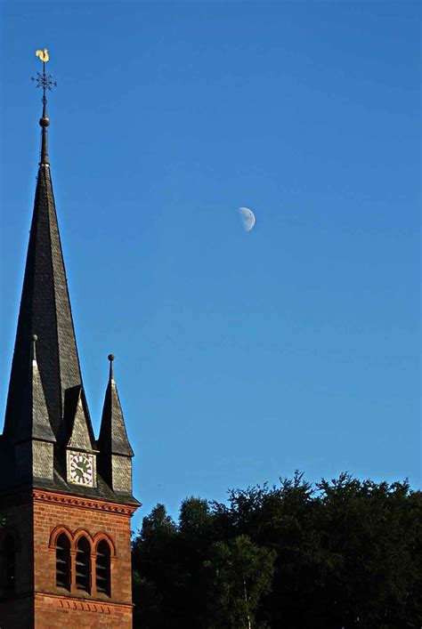 Church Steeple A Church Steeple In Germany With The Moon I Flickr