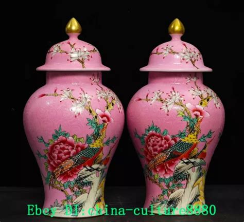 Qianlong Famir Rose Porcelaine Feng Shui Fleur Oiseau Crocodile