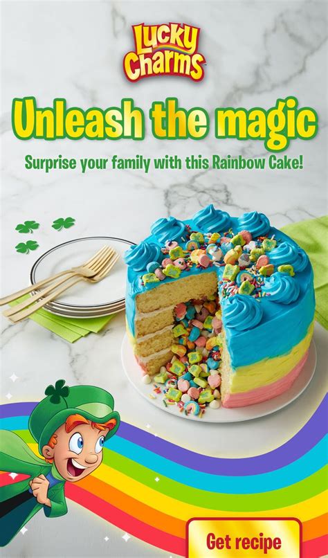 Lucky Charms™ Leprechaun Rainbow Layer Cake Lucky Charms Recipe In 2021 Cake Fun Baking