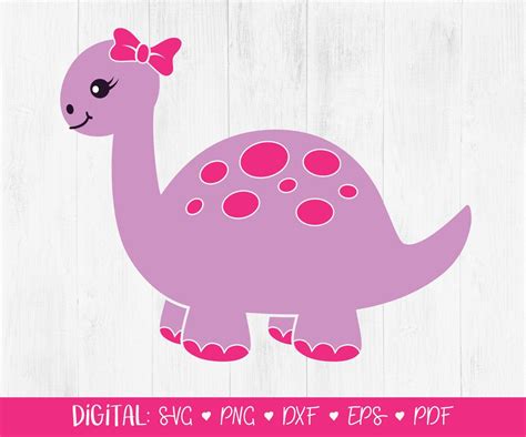 Dinosaur Clip Art, Girl Dinosaur, Cute Dinosaur, Personalized Party ...