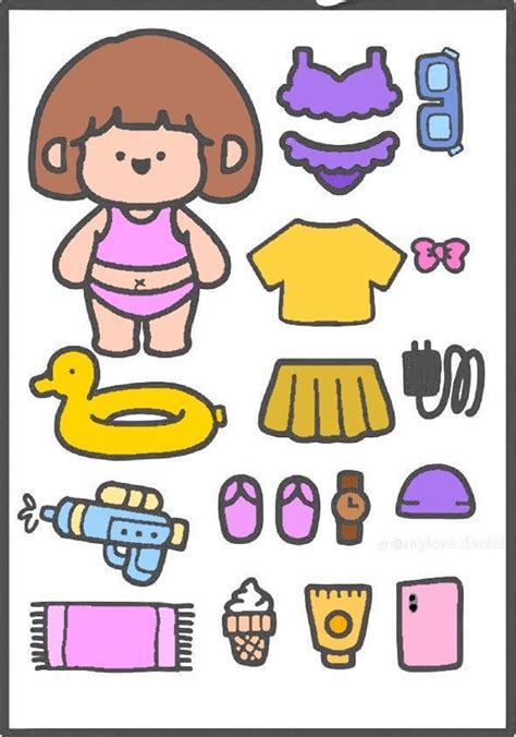 Cute chibi doll paper