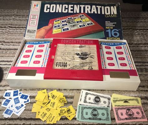 Vintage Milton Bradley Concentration Th Edition Complete Board