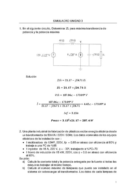 Seminario 3 Resumen Maquinas Eléctricas SIMULACRO UNIDAD 3 En el