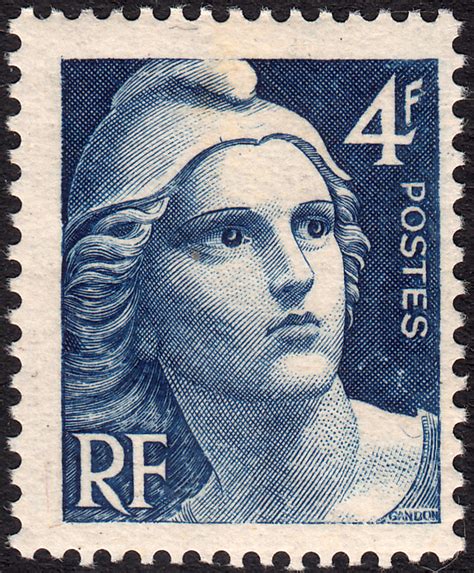 Pierre Gandon Stamps France 1945 Marianne De Gandon