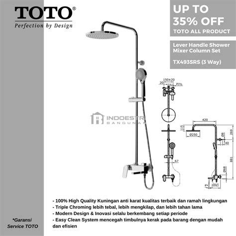 Jual Shower Column TOTO TX493SRS Shower Tiang TOTO 3 Way Hot Cold Shopee Indonesia