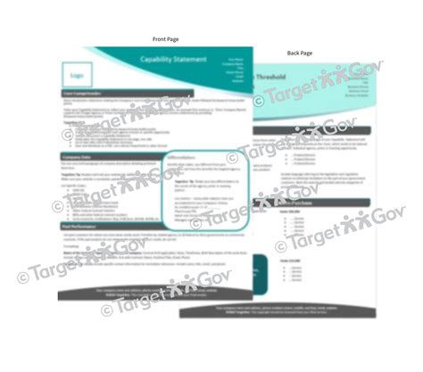 Smooth Line Style Capability Statement Editable 2 Page Template Targetgov Targetgov