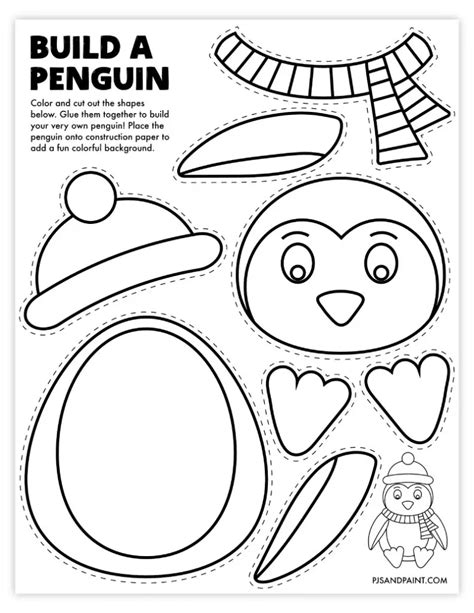 Free Printable Build a Penguin Craft - Pjs and Paint