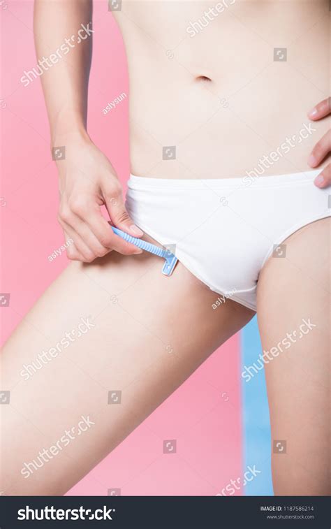 Woman Shave Her Bikini Line On Stock Photo Shutterstock