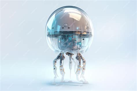 Premium Photo Cybernetic Cute Jellyfish Robot With Transparent Glass